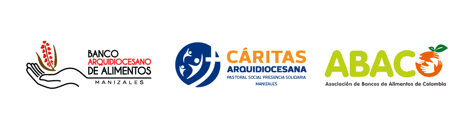 Logos de Banco Arquidiocesano de Alimentos, Cáritas Arquidiocesana y ABACO